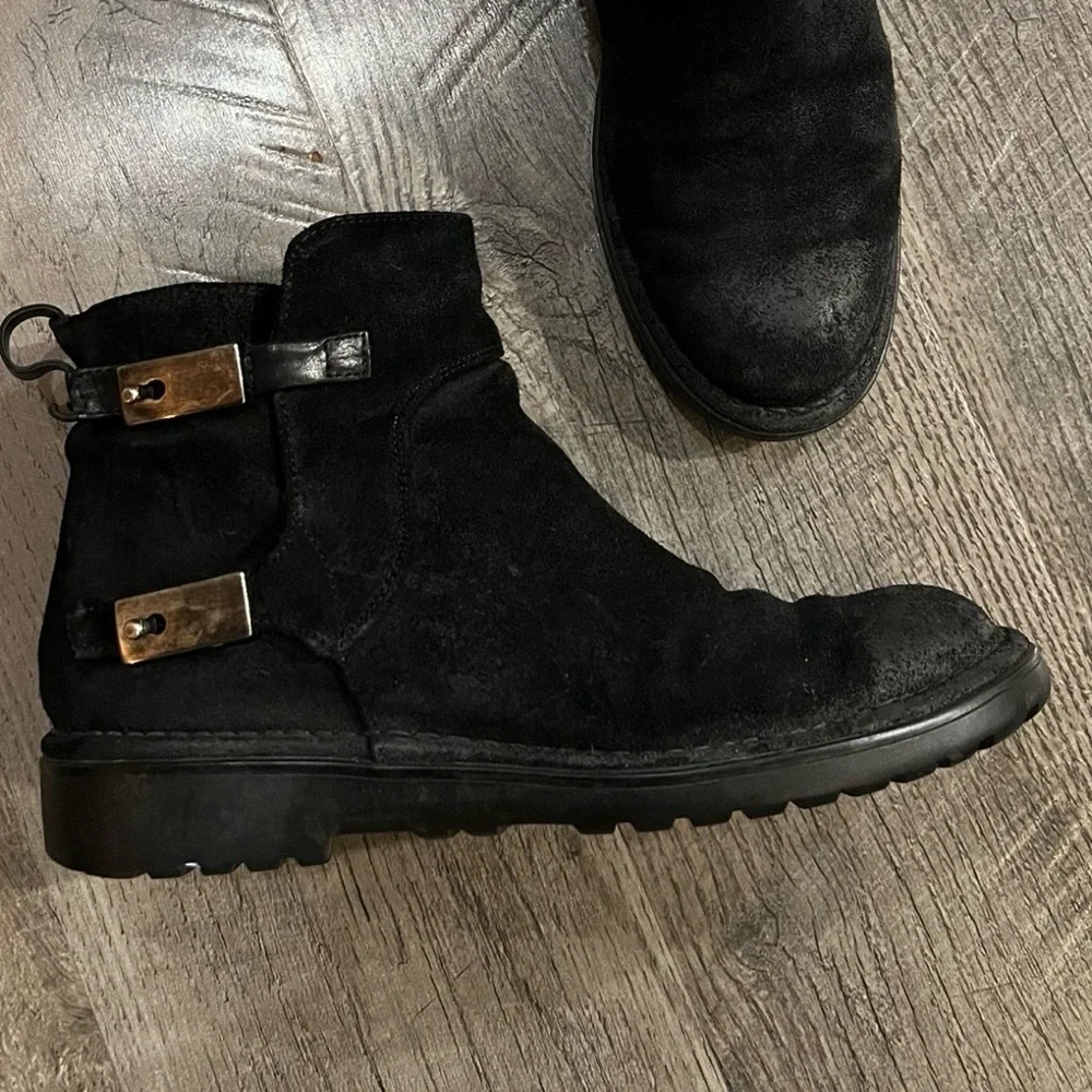 Women’s  Black Suede ALBERTO FERMANI Ankle Boots Size 7.5
